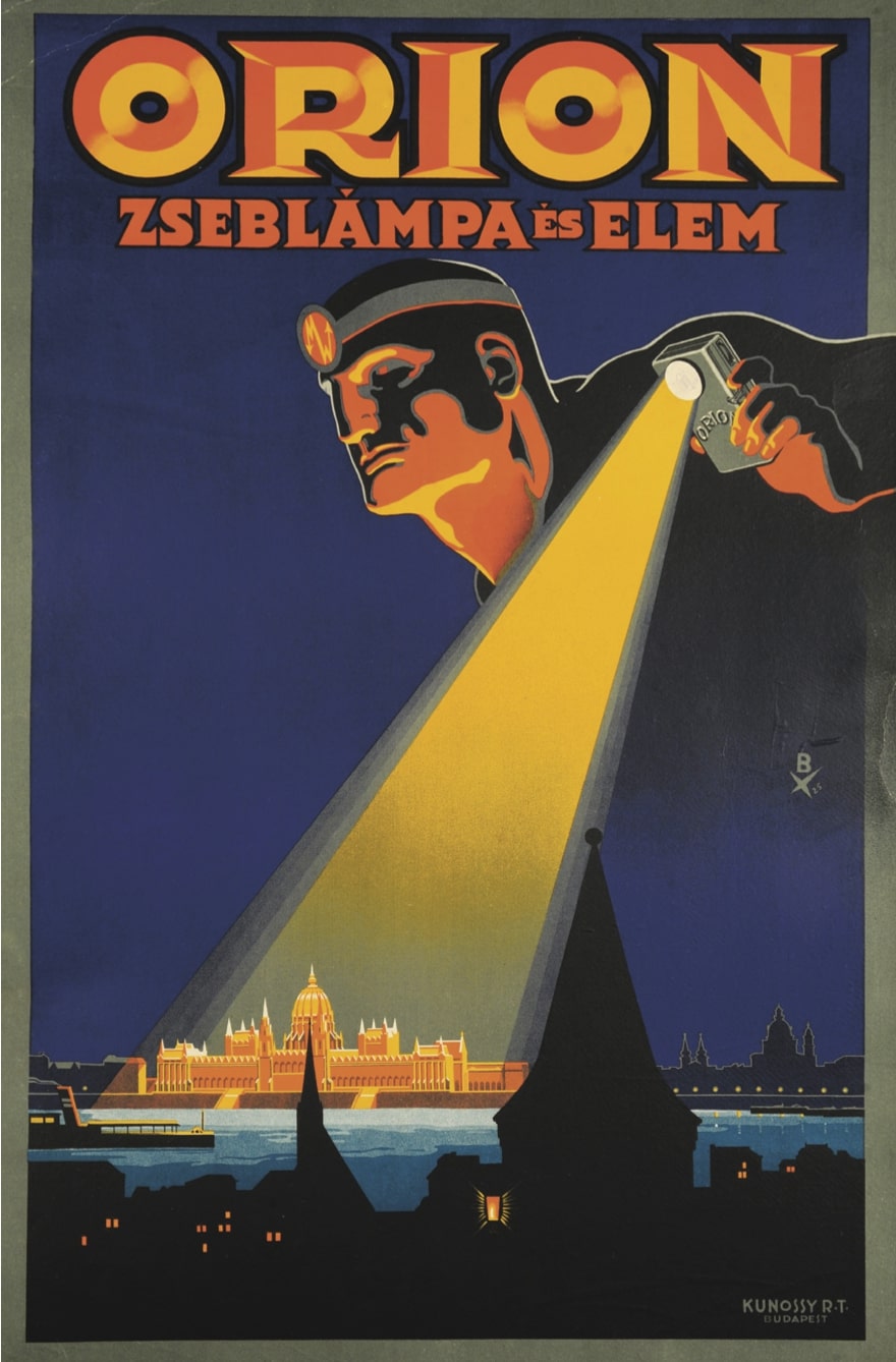 Monumentális férfi akt és Parlament: Biró propagandaplakátjainak távoli rokona (OSZK PKT / PKG.1925/289) © Országos Széchényi Könyvtár